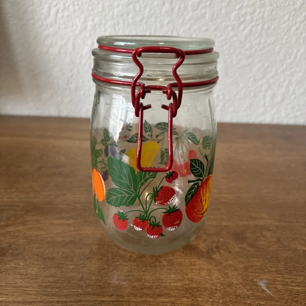 Vintage Le Parfait Super Glass Jar Hermetic Fruit Kitsch France Cottage Core